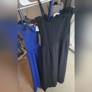 2 h&m smocked midi dresses